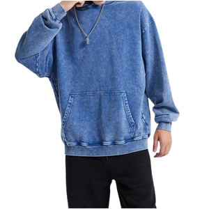 Sudadera con capucha Shanawar Made de alta calidad 100% algodón para hombre, serie High Street lavada con ácido, estilo Vintage, aspecto lavado con piedra para invierno - Product Image 5