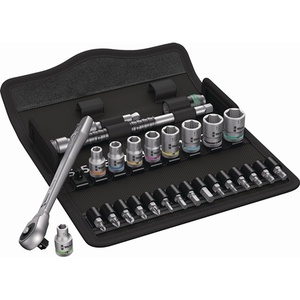 Zyklop 28-Piece 1/4\" Socket Wrench Set 8100 SA 7 5-13mm 76 6-Point Teeth WERA Tool <b>Kits</b> - Product Image 1