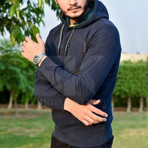 Sudaderas con capucha de algodón personalizadas atléticas a la moda para hombre, sudadera deportiva, jersey de lana de Color sólido, Sudadera con capucha para hombre - Product Image 6