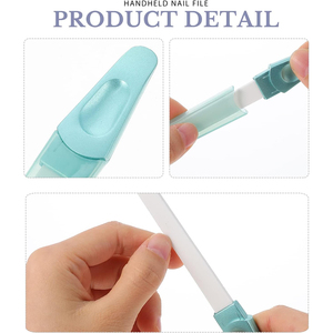 5 piezas Lima para dar forma a las uñas Mango de plástico Color personalizado Lima para el cuidado de las uñas 3 pulgadas Herramientas para uñas de doble cara - Product Image 3