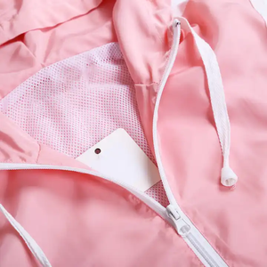 Ligero mujeres Color Pastel bloque cortavientos Sudadera con capucha pantalones cortos conjunto de dos piezas verano Activewear Streetwear chándales - Product Image 4