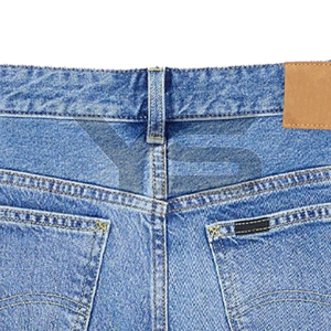 กางเกงยีนส์เอวสูงลำลองของผู้ชายกางเกงยีนส์แฟชั่นฤดูหนาวมีกระดุมตกแต่งระบายอากาศได้หลากสีสไตล์สั้นโลโก้ตามสั่ง - Product Image 4