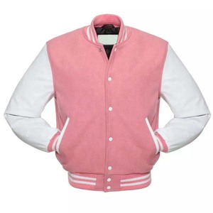 2025 vestes universitaires Letterman personnalisées pour hommes femmes et enfants corps en laine véritable avec manches en cuir véritable conception vierge unie - Product Image 6