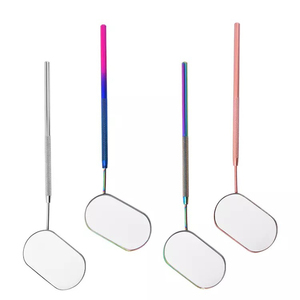 Espejo de pestañas de acero inoxidable de doble sombra, Etiqueta Privada, herramienta de extensión de pestañas blancas, función de comprobación, espejo de maquillaje - Product Image 6