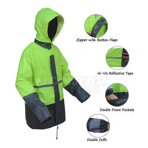 Combinaison de pluie en polyester léger Vêtements de pluie d'extérieur unisexes avec capuche Combinaison de pluie imperméable réutilisable avec capuche - Product Image 3