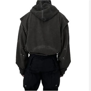 Wholesale Men Oversized Hoodie 400gsm Heavyweight Fleece Winter basicscotton blended Pullover Hoodie - Product Image 3