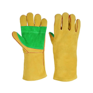 Guantes de soldadura de cuero de alta calidad 100% con protección de manos, guantes de cuero de vaca para trabajo de seguridad disponibles en venta - Product Image 3