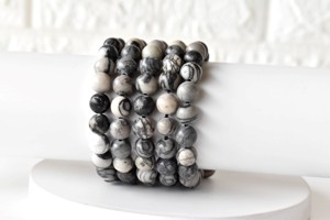 Wholesale Natural <b>Healing</b> Gray Color Picasso Jasper 8mm Round Beaded <b>Bracelet</b> Premium Quality Gemstones For Jewelry Meditation - Product Image 6