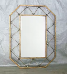 Vente chaude Fer Acier Bambou Look Vintage Mur Miroir Décor À La Maison - Product Image 1