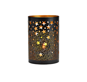 Customizable artistic iron votive <b>t</b> <b>light</b> holder with geometric pattern and antique coating made for stylish interior decor - Product Image 6