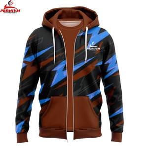 Sublimation Printed Hoodies Cool Custom Man Hoodies Plain Zipper Hoodies - Product Image 4