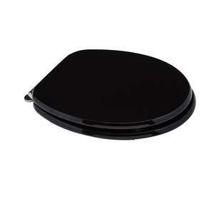 Pour couvercle de siège de toilette universel noir en bois certifié FSC - Product Image 1