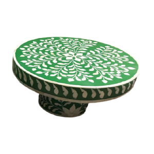 Support à gâteau classique Majestic Glow avec incrustation de nacre naturelle, support à dessert, compatible four et lave-vaisselle, luxe, pour table festive - Product Image 4