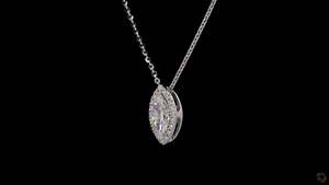 Collier Chic en or blanc 14 carats avec diamants de laboratoire Marquise 1.2 ct | Bijoux légers pour l'élégance quotidienne - Product Image 6