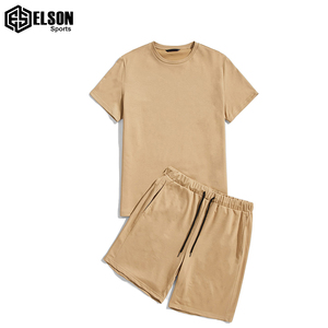 Best Quality Custom Logo Design Breathable Seamless 100% Cotton Polyester Sports Wear Plus Size <b>Men</b> T-<b>shirts</b> and Shorts Set - Product Image 3