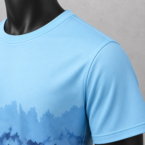 T-shirt unisexe léger à sublimation dégradé bleu, séchage rapide, respirant, maillot de sport, activités estivales en plein air, 100% polyester - Product Image 6