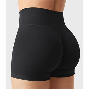 Shorts de Yoga Premium de Cintura Alta con Control de Abdomen, Ropa Deportiva para Gimnasio, Spandex, Poliéster, Ajustados - Product Image 1