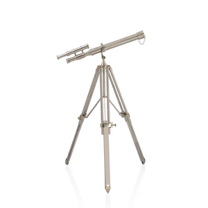 Objeto decorativo de aluminio de lujo con pieza decorativa de mesa de metal de diseñador con acabado pulido plateado - Product Image 1