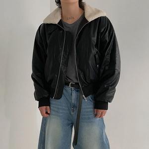 2025 tendencia de moda para mujer Simple Otoño Invierno cuello analógico cremallera PU chaqueta de cuero para motocicleta - Product Image 6