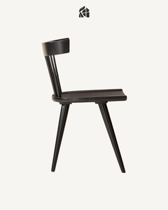 Silla de Comedor de Madera Negra, Silla Auxiliar con Estructura de Madera Resistente, Diseño Minimalista para Muebles de Hogar, Hotel, Apartamento, Villa - Product Image 2