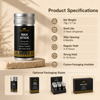 Cire coiffante naturelle en stick à tenue forte, hydratante, sans résidu blanc, pour perruques, bords et cheveux naturels – Marque privée