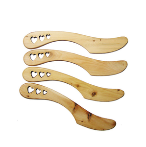 Cuchillo de pastel de madera real 3 cuchillo de madera de color natural de madera diferente para pastel y postre uso a bajo precio - Product Image 2