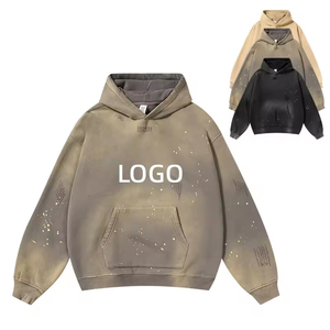 Custom Embroidered Hoodie Blank <b>Thick</b> <b>Fleece</b> Heavy Weight Oversized Hoodies Custom Print Logo Men's Hoodies & Sweatshirts - Product Image 1