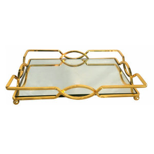 Espejo de cristal personalizado con marco de metal, bandeja al por mayor, bandeja decorativa brillante para decoración del hogar y regalo de devolución de boda - Product Image 6