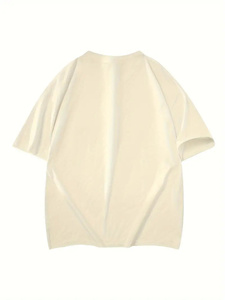 เสื้อยืดคอกลมลำลองแขนสั้นสำหรับผู้ชาย, เสื้อยืดผ้าฝ้าย100% สีขาวทึบขนาดพิเศษคอลเลคชั่นฤดูร้อน260กรัมเนื้อผ้าจำนวนมาก - Product Image 2