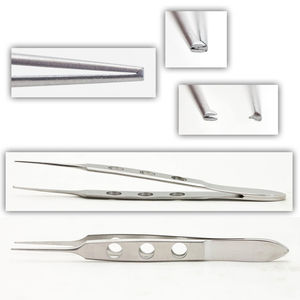 คีมหนีบไทเทเนียมสแตนเลสสำหรับการผ่าตัดตาเครื่องมือผ่าตัดไมโครหัวเอียง - Product Image 5