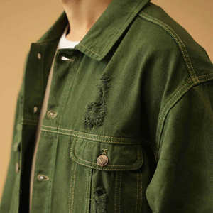 Veste pour homme Vente en gros 2025 Nouvelle veste en jean pour homme Vêtement décontracté d'extérieur Automne Boutonné Manteau en jean surdimensionné pour homme OEM - Product Image 4