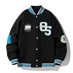 Custom Logo Wool Chenille Embroidery Baseball Letterman <b>Jackets</b> <b>Men</b> Vintage Stand Eco-Friendly Reversible <b>Thin</b> Winter Varsity - Product Image 1