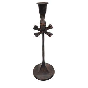 Grand bougeoir décoratif en métal | Design pilier et bras finition argent et or - Product Image 6