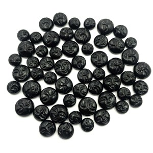 Cara De Luna redonda tallada a mano de ónix negro Natural 10-20 MM para fabricación de joyas Material de cristal con certificado IGI - Product Image 4