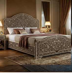 Royal backlit carved <b>headboard</b> in solid wood. Premium comfort available at wholesale prices. - Product Image 5