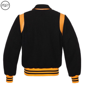 Veste en cuir de haute qualité personnalisée OEM Streetwear d'hiver Bomber de sport col montant veste d'université brodée en chenille - Product Image 5