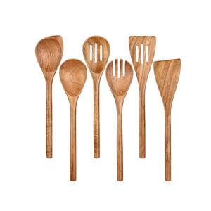 Cuillères en bois Ustensiles pour la cuisson Cuillère en bois d'acacia Spatule Fourchette Turner Cuisine Ustensiles de cuisine Ensemble Cadeaux de pendaison de crémaillère Vietnam - Product Image 6