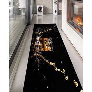 Tapis imprimé avec motif de verre à whisky - Décoration moderne pour cuisine et bar, tapis en chenille - Product Image 5