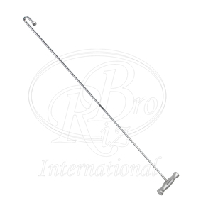 Gancho OB reutilizable de acero inoxidable para obstetricia de parto veterinario con punta de bola y mango en T para lechones y corderos - Product Image 1