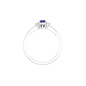 Anello in Argento Sterling 925 con Tanzanite Naturale a Goccia 5x4 e Topazio Bianco, Accessorio di Moda - Product Image 3