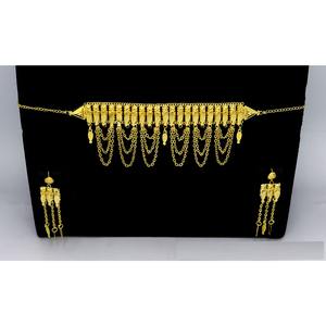 Martasha-Ensemble de bijoux arabes en plaqué or pour le Ramadan et l'Aïd spécial Dubaï, ensemble collier et boucles d'oreilles - Product Image 4