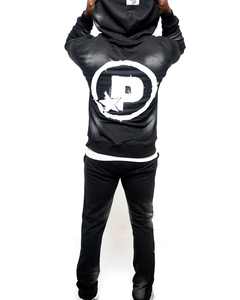 Men's Sun Fad <b>Distress</b> Zipper Hoodie Jogger Sweatpants Sets Men <b>Distress</b> Embroidery Acid Wash Tracksuit Mens Jogger Set - Product Image 2