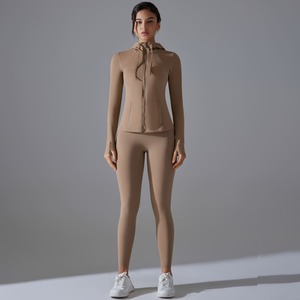 New Arrival High Quality <b>Women</b> Quick Dry Sport Yoga Suits <b>Jacket</b> Slim Gym Fitness Workout Zipper Track Leggings Sets - Product Image 3