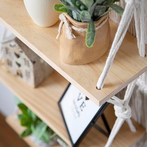 Étagère murale en macramé avec forme épurée et look décontracté conçue par le meilleur fournisseur en Inde - Product Image 3