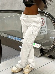 กางเกงยีนส์คาร์โก้ผู้หญิง2025สไตล์ตะวันตกลำลองผ้าเดนิมเอวกลางฤดูใบไม้ผลิฤดูร้อนฤดูใบไม้ร่วง - Product Image 5