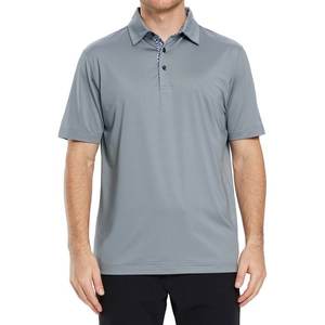 Jersey informal de negocios para hombre para Polo negro liso de manga corta con logotipo bordado de impresión personalizada Camiseta deportiva de golf - Product Image 1