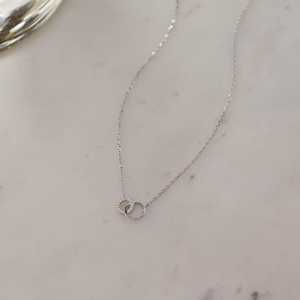 สร้อยเงินแท้รอบ925เพชร CZ ทรงกลมรูปวงกลมอินฟินิตี้ที่ทำด้วยมือสุดทันสมัย - Product Image 2