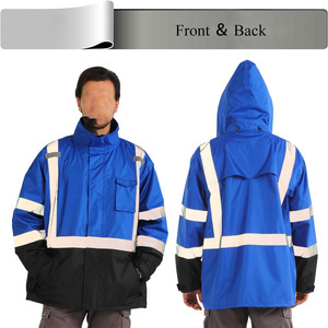 Chaleco reflectante al por mayor de alta visibilidad, ropa de trabajo cálida desmontable multifuncional, 4 en 1 Uniformes, chaqueta de trabajo de seguridad de algodón - Product Image 6