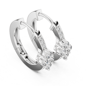 ต่างหูเพชรทรงกลมสำหรับผู้หญิงเหมาะสำหรับสวมใส่ในชีวิตประจำวันและโอกาสพิเศษ - Product Image 3