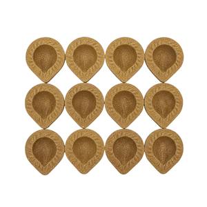 Lámpara de Perfume de Madera Natural Ecológica, Diya Deepak Hecha a Mano, Paquete de 12 Piezas de 3 Pulgadas para Pooja, Festivales y Rituales - Product Image 2